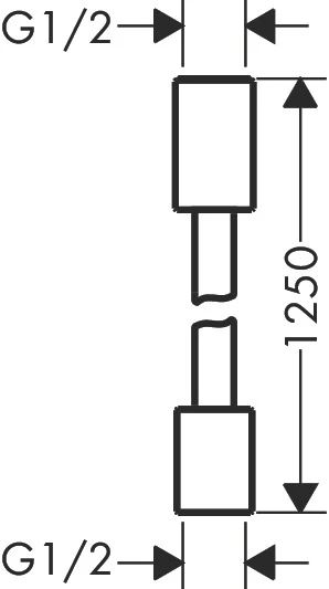 AXOR ShowerSolutions Textilbrauseschlauch 1,25 m mit zylindrischen Muttern Chrom