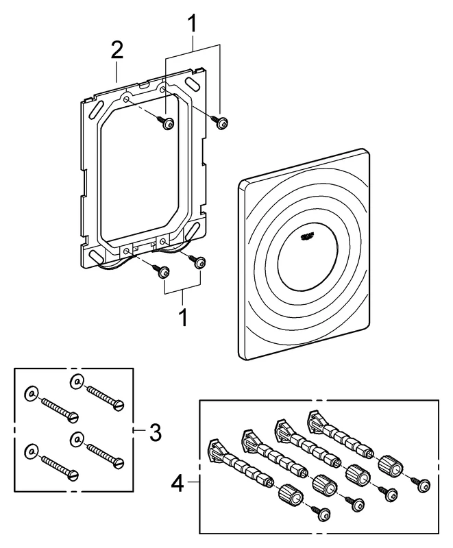 Grohe Surf WC-Betätigung 38574, 1-Menge chrom, Abdeckplatte für 1-Mengen-Betätigung Grohe Surf WC-Betätigung 38574, 1-Menge chrom, Abdeckplatte für 1-Mengen-Betätigung