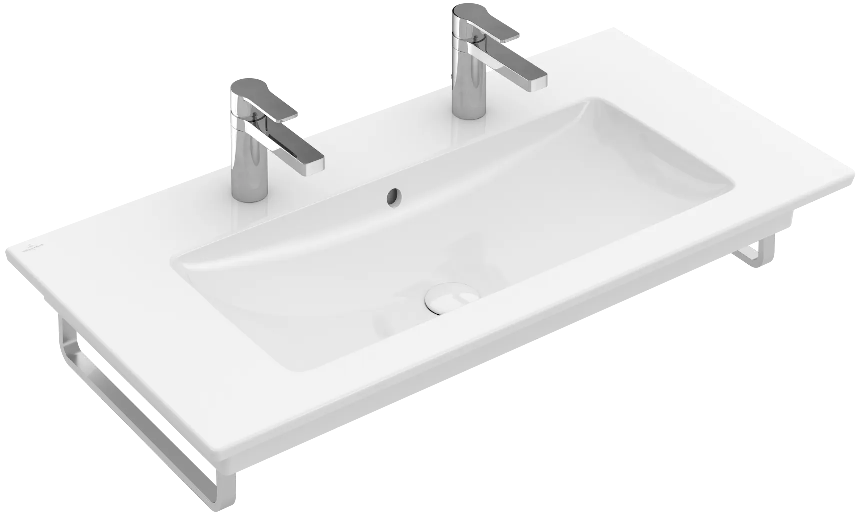 Villeroy & Boch Wandwaschtisch „Venticello“ 1000 × 500 × 170 mm, für Becken mittig, Hahnlochposition links und rechts, mit Hahnlochbohrung in Weiß Alpin Villeroy & Boch Wandwaschtisch „Venticello“ 1000 × 500 × 170 mm, für Becken mittig, Hahnlochposition links und rechts, mit Hahnlochbohrung in Weiß Alpin