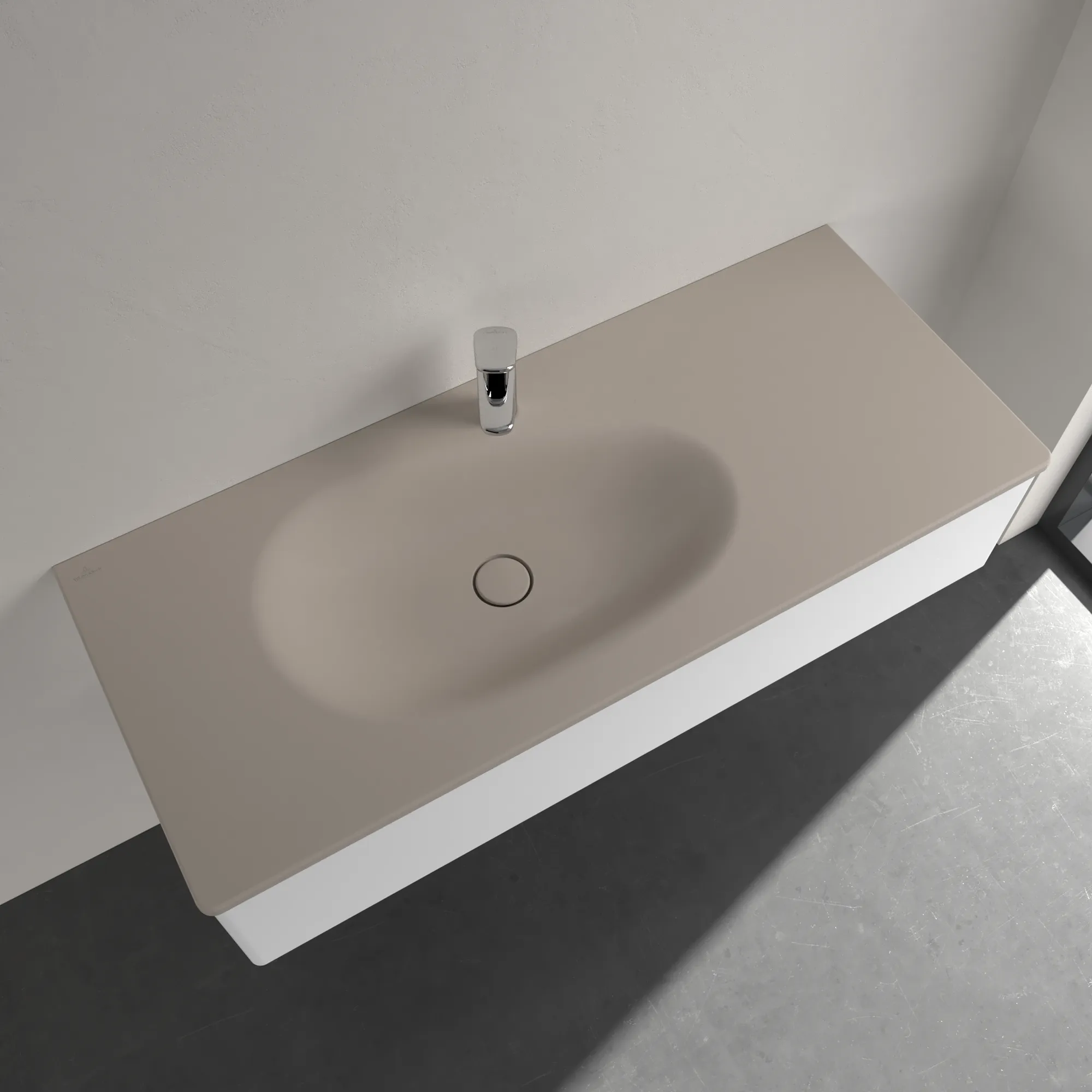 Villeroy & Boch Wandwaschtisch „Antao“ 1200 × 500 × 150 mm, für Becken links in Almond Villeroy & Boch Wandwaschtisch „Antao“ 1200 × 500 × 150 mm, für Becken links in Almond