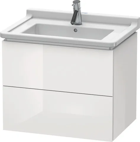 Duravit Waschtischunterschrank wandhängend „L-Cube“ 67 × 55,8 × 46,9 cm Weiß Hochglanz