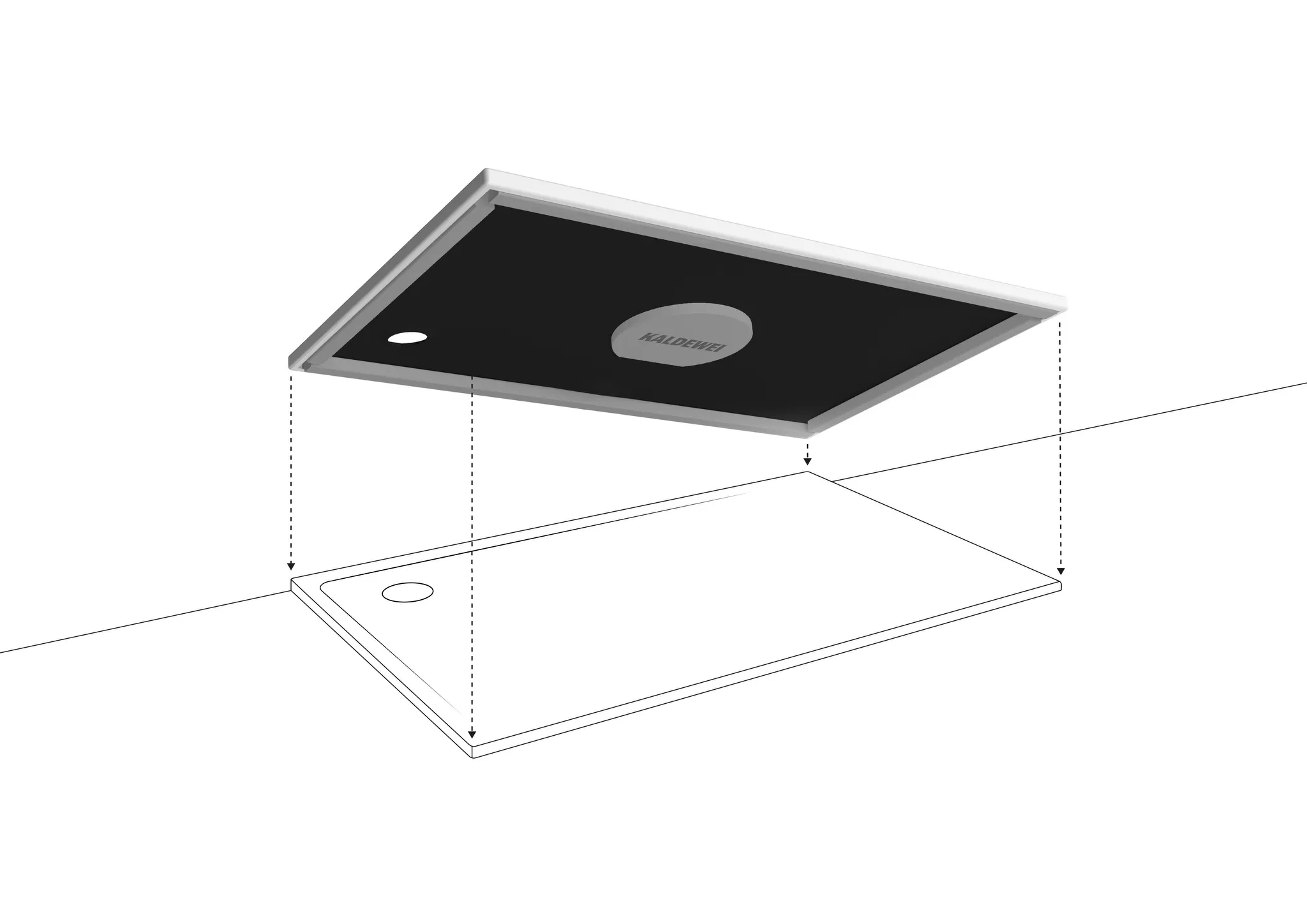 Kaldewei rechteck Duschwanne „Cayonoplan“ 750 × 900 mm ohne Oberflächenbeschichtung, mit Antislip Secure Plus, in cool grey 80