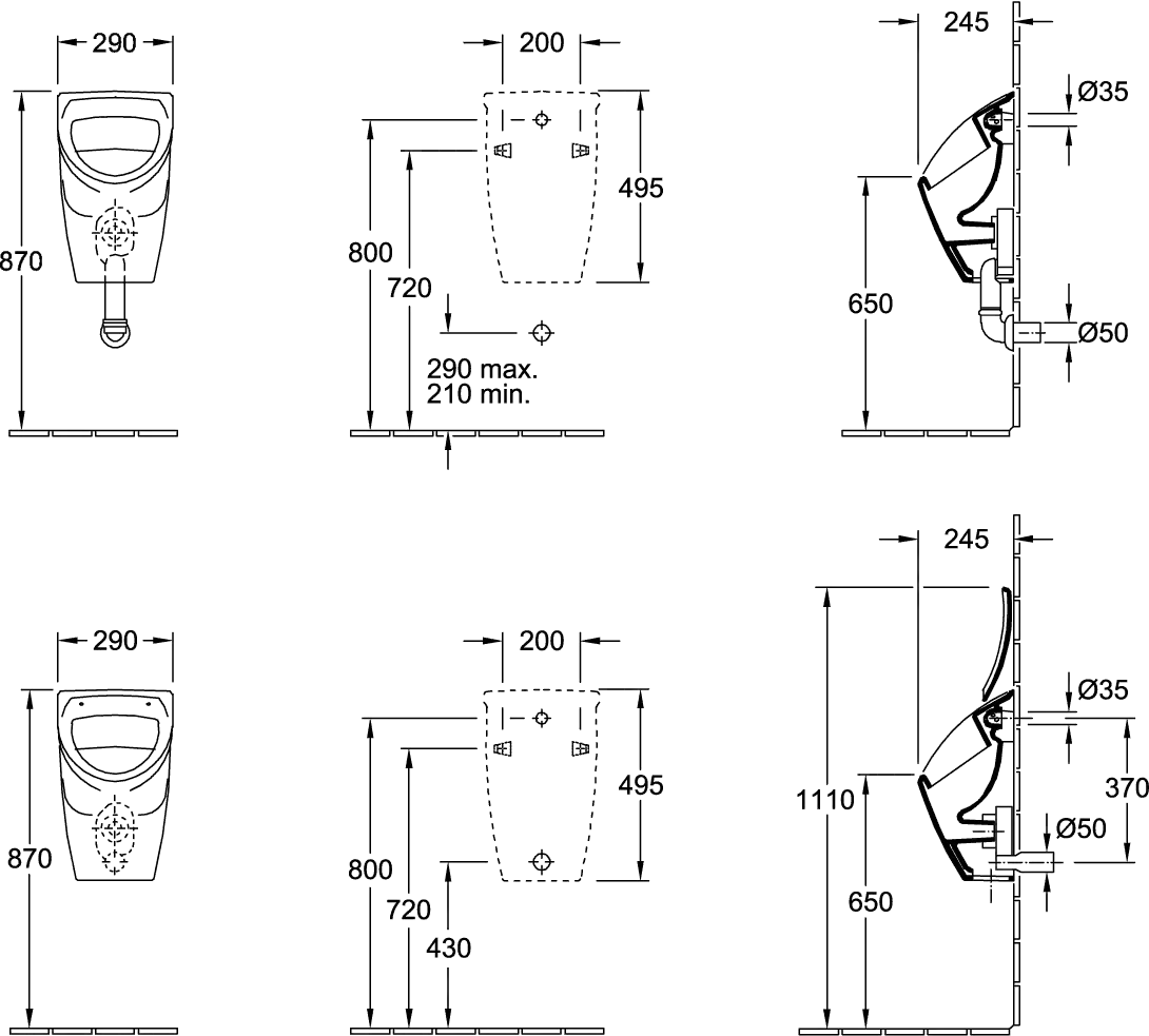 Urinal „O.novo“ Compact, mit Zielobjekt, Zulauf verdeckt 29 × 49,5 × 24,5 cm in Weiß Alpin Urinal „O.novo“ Compact, mit Zielobjekt, Zulauf verdeckt 29 × 49,5 × 24,5 cm in Weiß Alpin