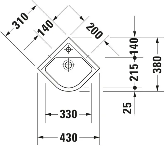 Wandwaschtisch „Starck 3“, mit Überlauf, Hahnlochposition mittig Wandwaschtisch „Starck 3“, mit Überlauf, Hahnlochposition mittig