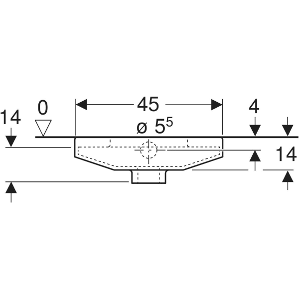Publica Hock-WC: B=45cm, H=18cm, T=60cm, weiß