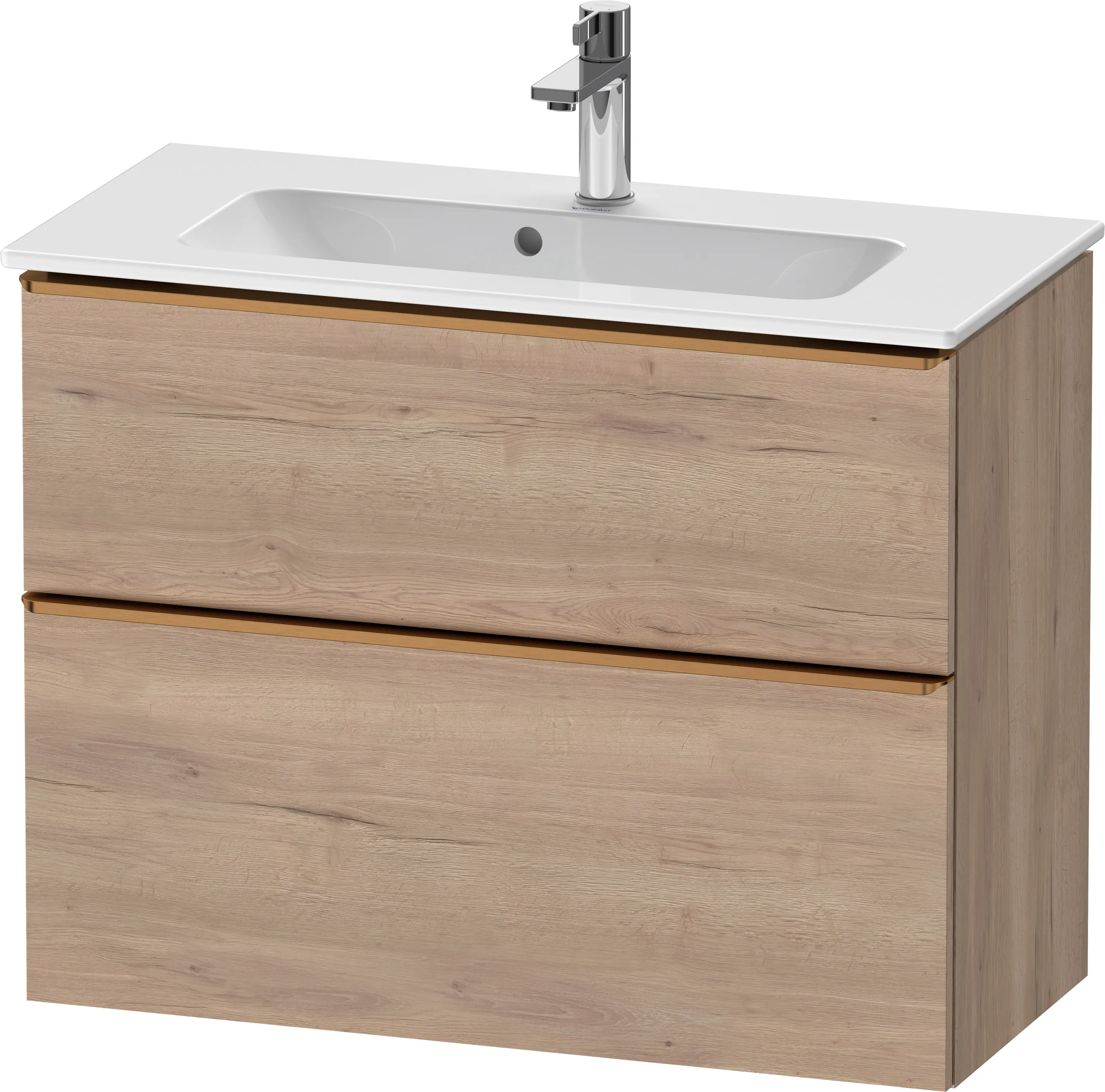 Duravit Waschtischunterschrank wandhängend „D-Neo“ 81 × 62,5 × 37,2 cm Eiche Marmoriert