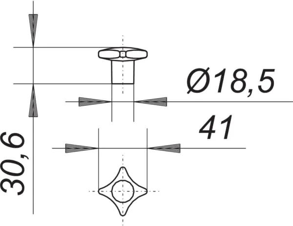 Muttern mit Kreuzgriff zu Stausafe (4 Stück), M 8