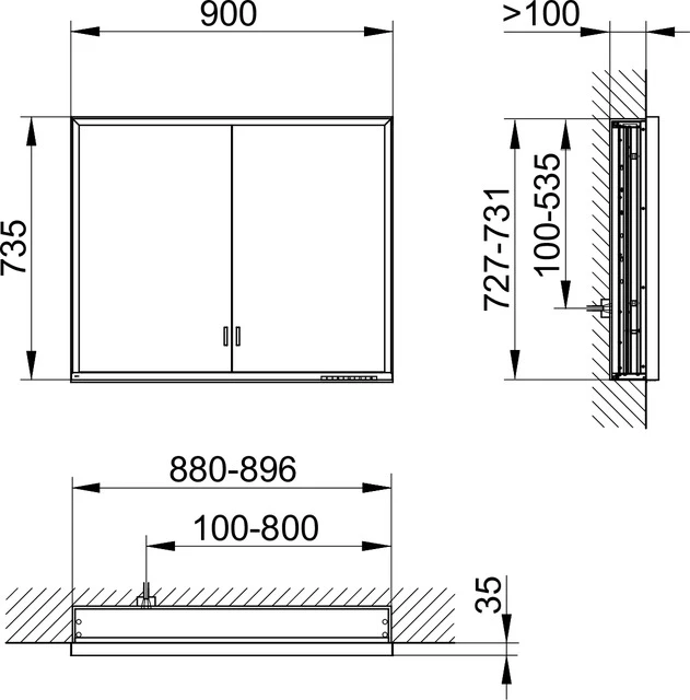 KEUCO Wandeinbau Spiegelschrank mit verdecktem Ablagefach „Royal Lumos“ in Silber (eloxiert), Unterputz, mit Steckdosen, ohne Spiegelheizung 900 × 735 × 130 mm KEUCO Wandeinbau Spiegelschrank mit verdecktem Ablagefach „Royal Lumos“ in Silber (eloxiert), Unterputz, mit Steckdosen, ohne Spiegelheizung 900 × 735 × 130 mm
