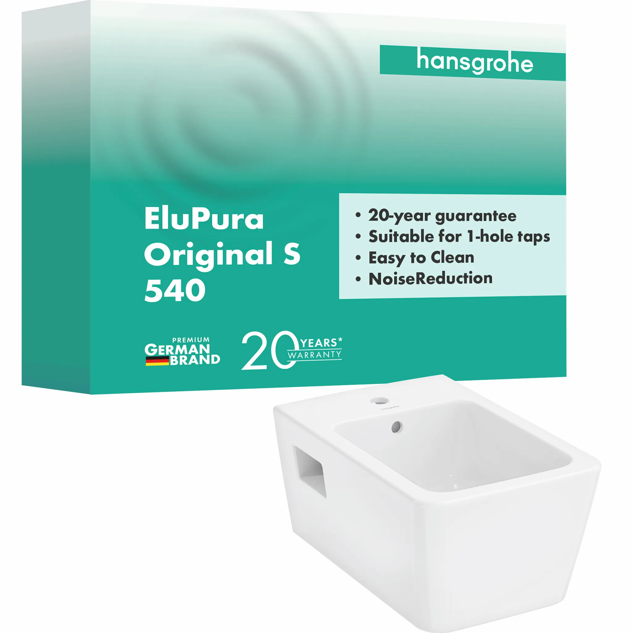 Hansgrohe EluPura Original Q Wand Bidet mit Überlauf, Weiß Hansgrohe EluPura Original Q Wand Bidet mit Überlauf, Weiß