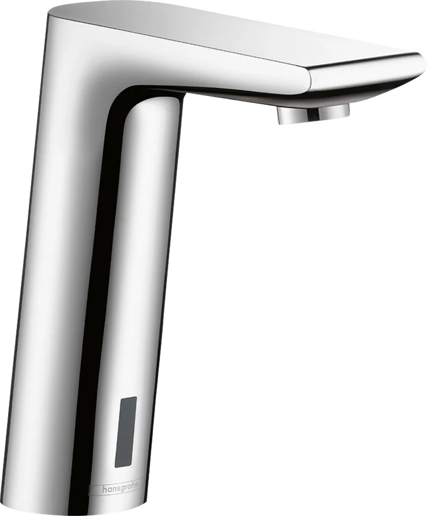 Hansgrohe Metris S Elektronik-Waschtischmischer, Chrom, Ausladung 128 mm, Normalstrahl, max. Durchfluss 5 l/min bei 3 bar, Temperaturbegrenzung und -voreinstellung, Rückflussverhinderer, Infrarot-Näherungselektronik mit einstellbarer Reichweite, Hygienes Hansgrohe Metris S Elektronik-Waschtischmischer, Chrom, Ausladung 128 mm, Normalstrahl, max. Durchfluss 5 l/min bei 3 bar, Temperaturbegrenzung und -voreinstellung, Rückflussverhinderer, Infrarot-Näherungselektronik mit einstellbarer Reichweite, Hygienes