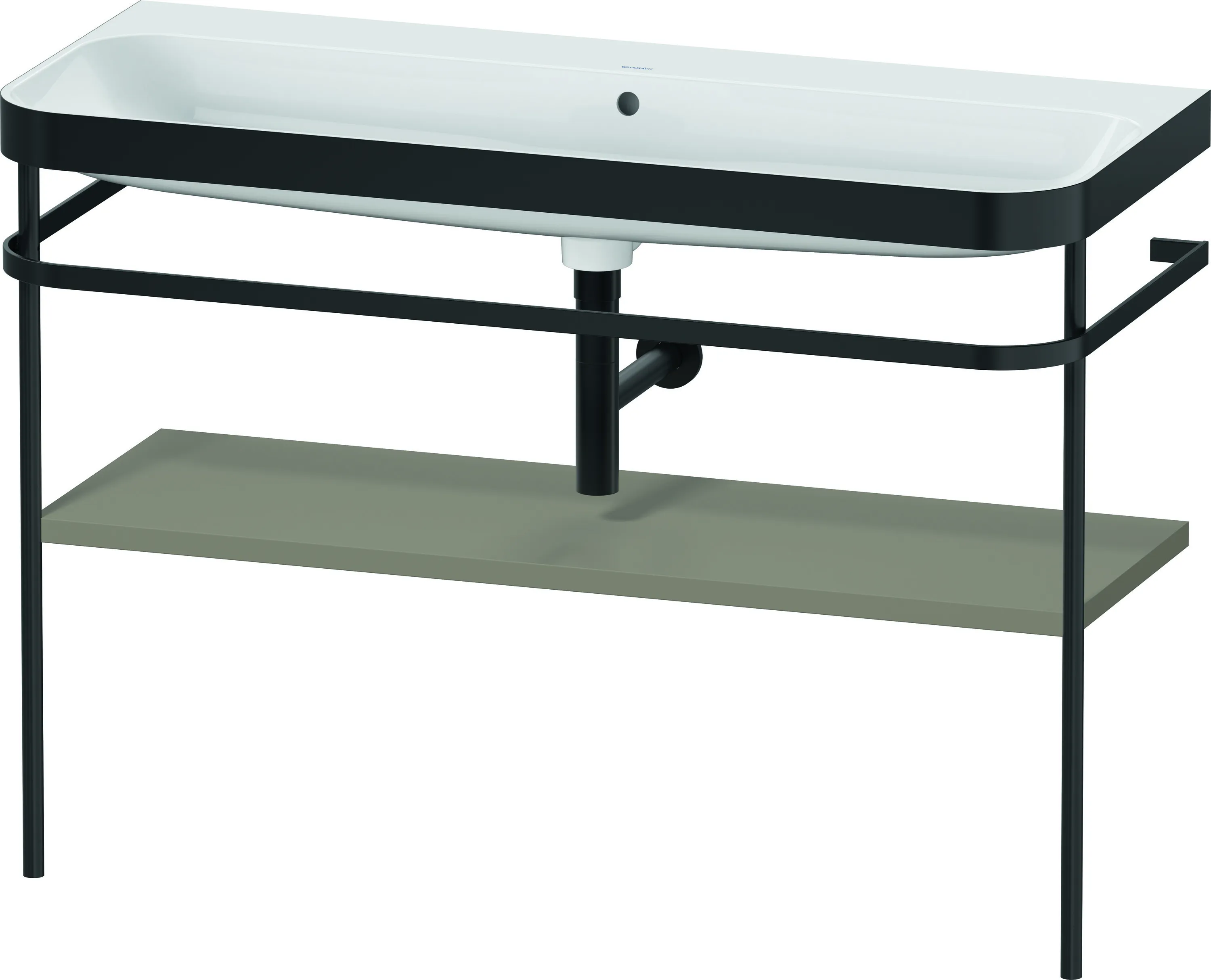 Duravit Waschtischunterschrank mit Metallkonsole „Happy D.2 Plus“ 117,5 × 85 × 49 cm in Steingrau Seidenmatt