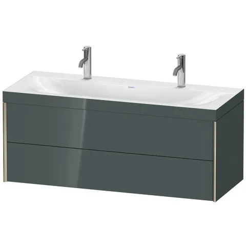 Duravit Waschtischunterschrank wandhängend „XViu“ 120 × 50,3 × 48 cm in Dolomiti Grey Hochglanz