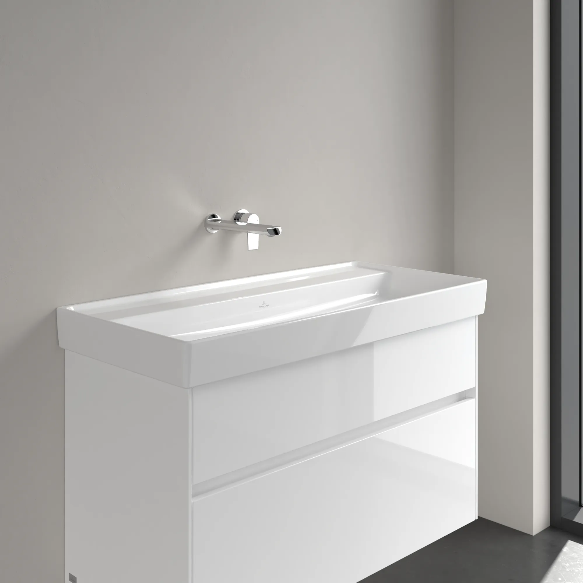 Villeroy & Boch Schrankwaschtisch aus TitanCeram „Collaro“ 1000 × 470 × 160 mm, ohne Hahnlochbohrung in Weiß Alpin Villeroy & Boch Schrankwaschtisch aus TitanCeram „Collaro“ 1000 × 470 × 160 mm, ohne Hahnlochbohrung in Weiß Alpin