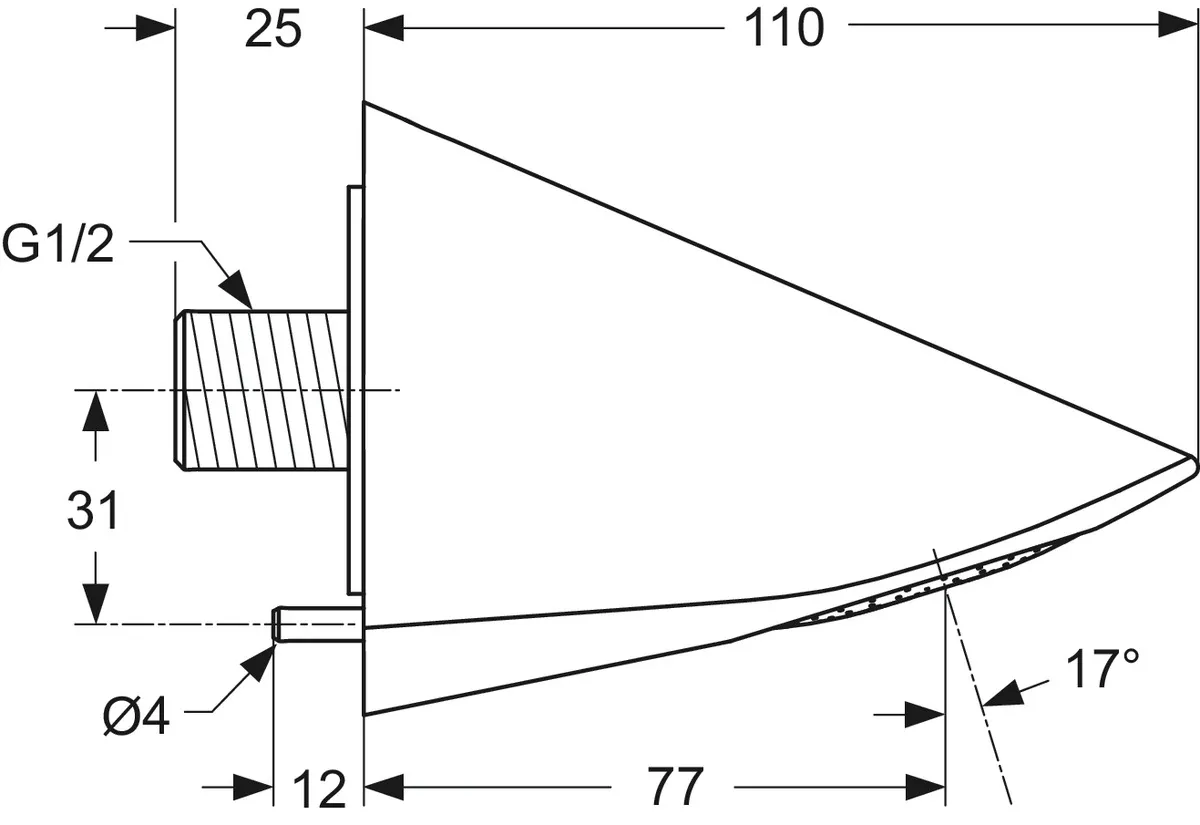 Kopfbrause Idealrain Pro vandalensicher Ausladung 77mm Chrom Kopfbrause Idealrain Pro vandalensicher Ausladung 77mm Chrom
