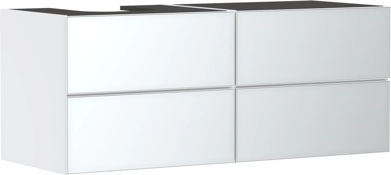 Hansgrohe Xevolos E Waschtischunterschrank Mattweiß 1370/550 mm mit 4 Schubkästen, griff- und geräuschlos, SoftClose, Wandmontage