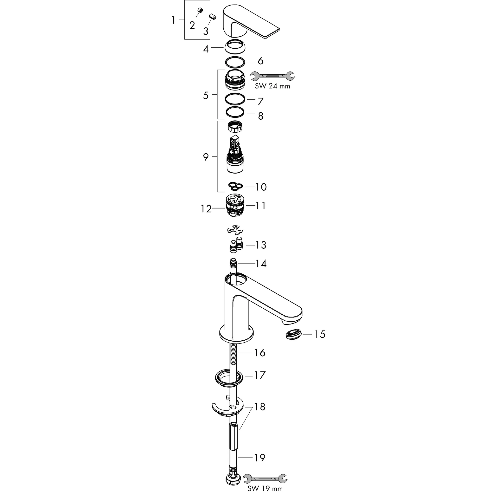 Hansgrohe Rebris E Standventil 80 mit Hebelgriff, Chrom Hansgrohe Rebris E Standventil 80 mit Hebelgriff, Chrom