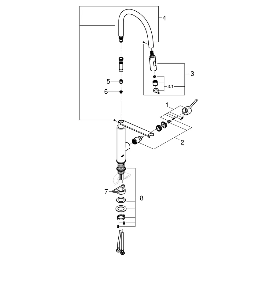 Grohe Concetto Einhand-Spültischbatterie, ½ Einlochmontage Grohe Concetto Einhand-Spültischbatterie, ½ Einlochmontage