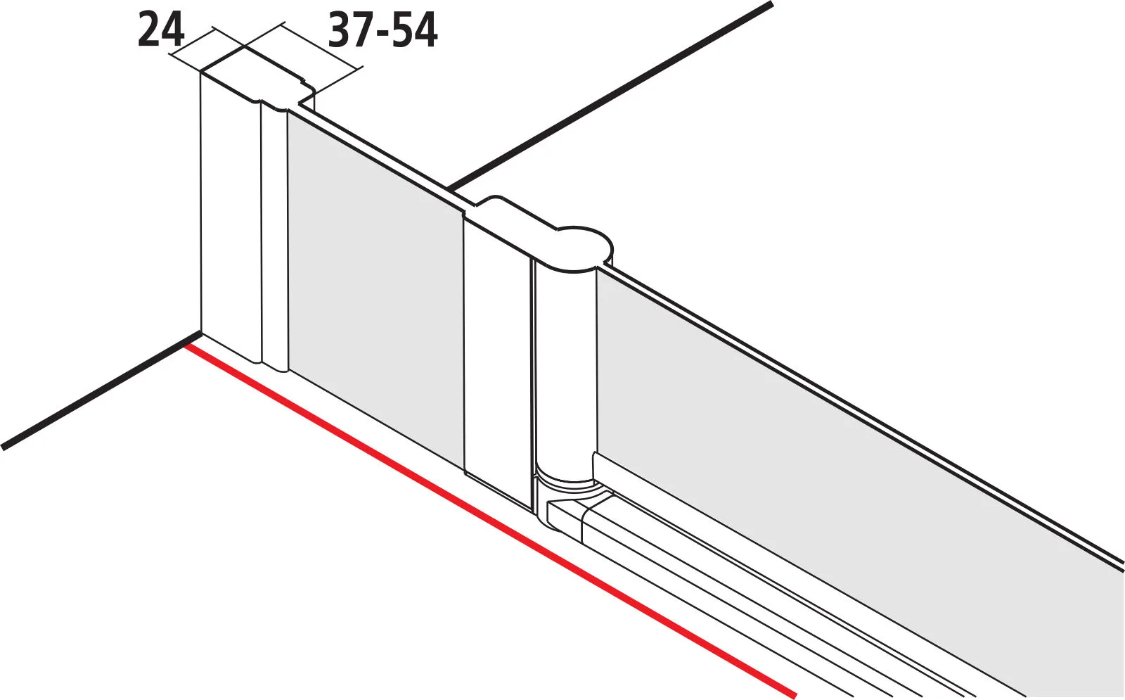Kermi Duschdesign IBIZA 2000 Viertelkreis-Duschkabine (Pendeltüren mit Festfeldern)