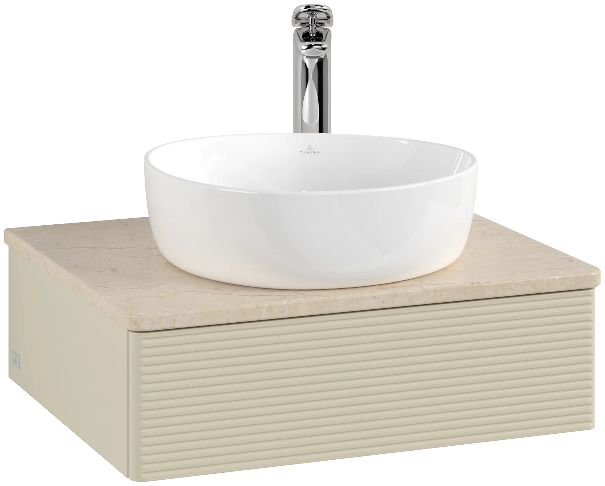 Villeroy & Boch Antao Waschbeckenunterschrank L07_5 600x190x500mm Silk Grey Matt Lacquer / Botticino