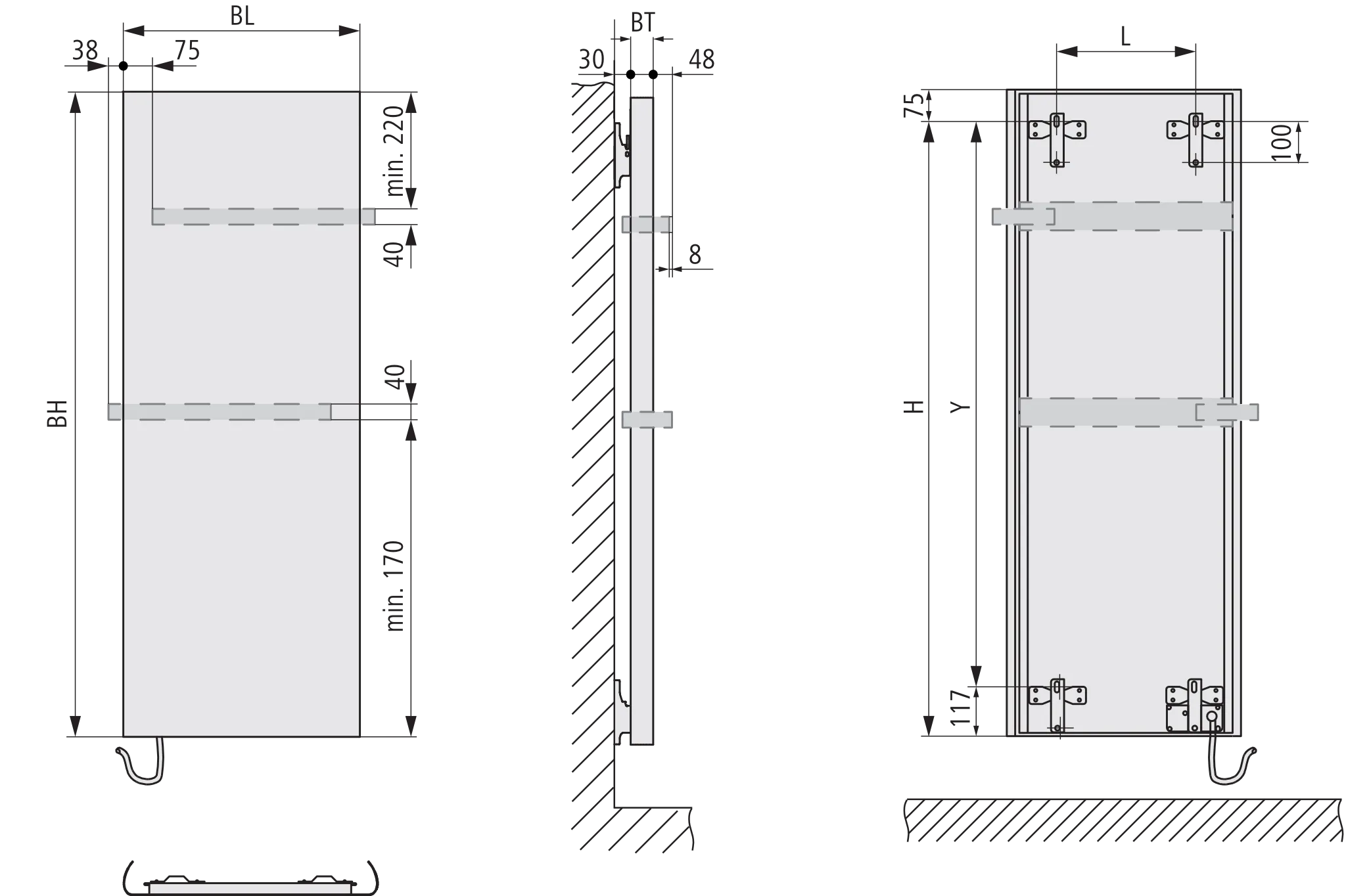 Kermi Design-Elektroheizkörper „Pateo“ in Schwarz Soft