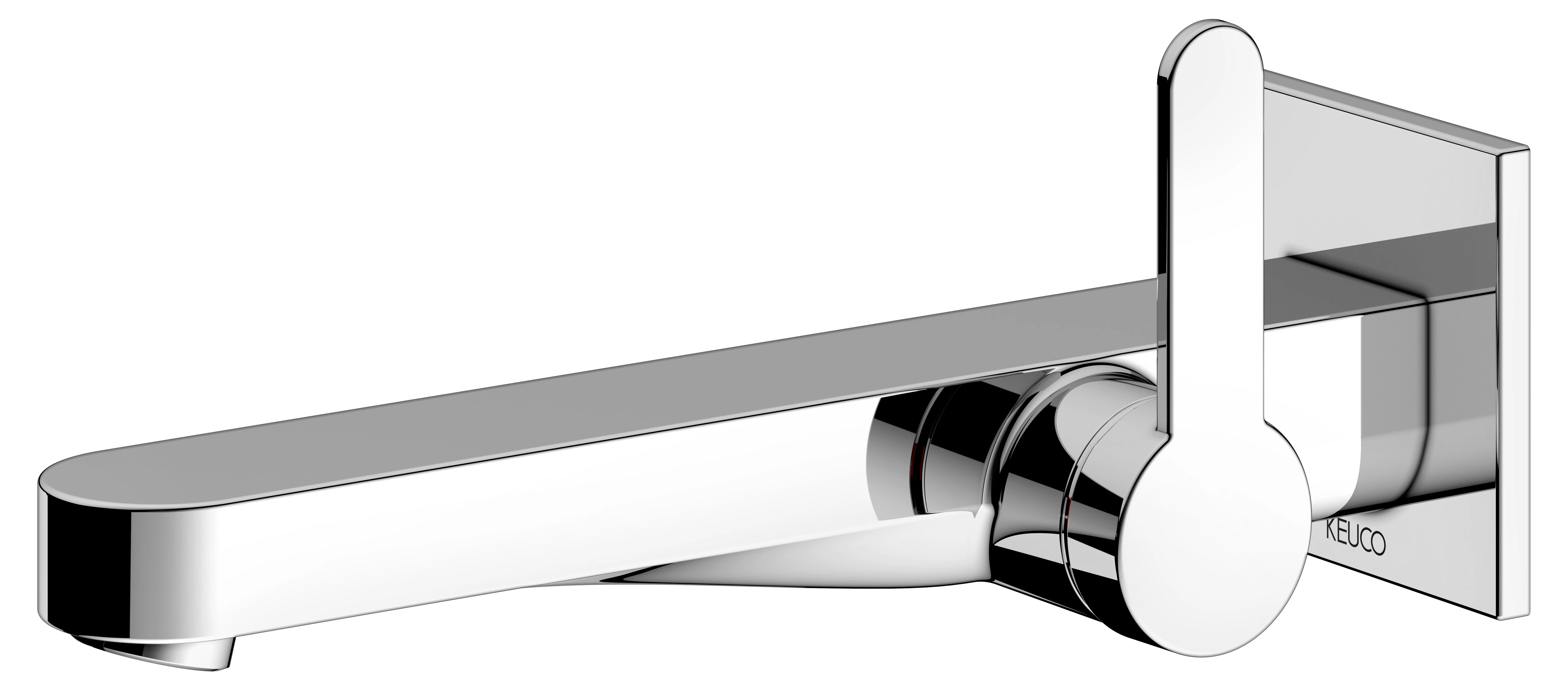KEUCO IXMO Einhebel-Waschtischmischer Unterputz 1 Loch IXMO Flat für Wandmontage, eckig Ausladung 225 mm/IXMO Flat verchromt