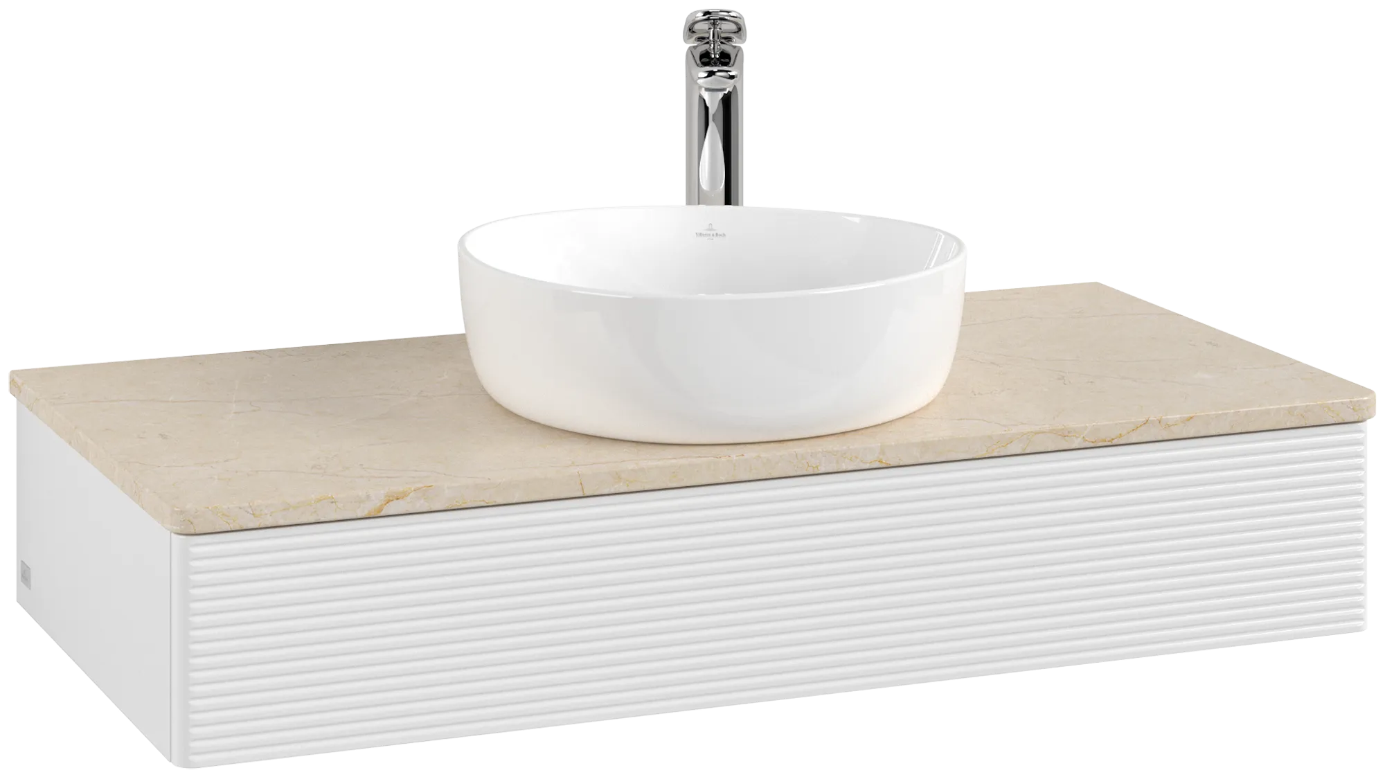 Villeroy & Boch Antao Waschbeckenunterschrank L09_5 1000x190x500mm Glossy White Lacquer / Botticino