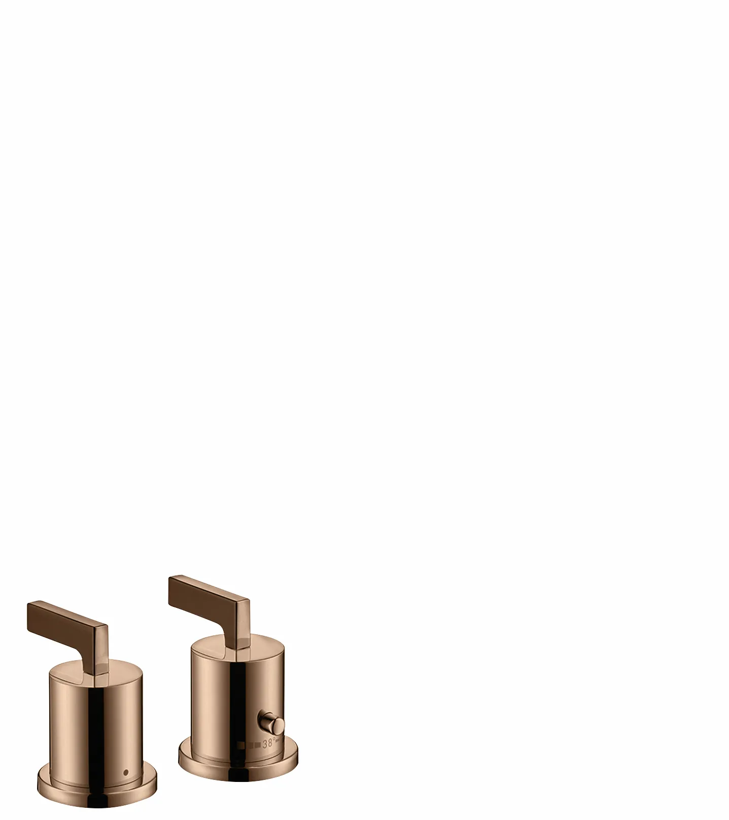 Hansgrohe AXOR Citterio 2-Loch Wannenrandarmatur mit Thermostat und Hebelgriffen, Polished Red Gold, DN15, Wannenrandmontage