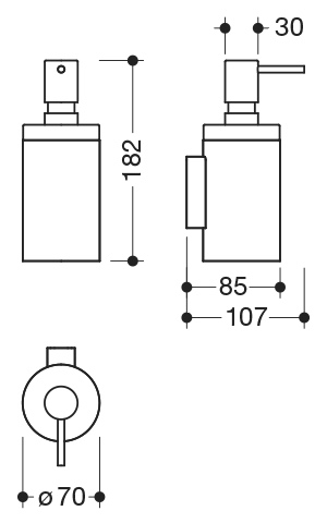 HEWI Seifenspender „System 162“ 10,7 × 18,2 × ⌀ 7 cm