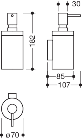 HEWI Seifenspender „System 162“ 10,7 × 18,2 × ⌀ 7 cm