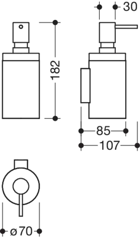 HEWI Seifenspender „System 162“ 10,7 × 18,2 × ⌀ 7 cm HEWI Seifenspender „System 162“ 10,7 × 18,2 × ⌀ 7 cm