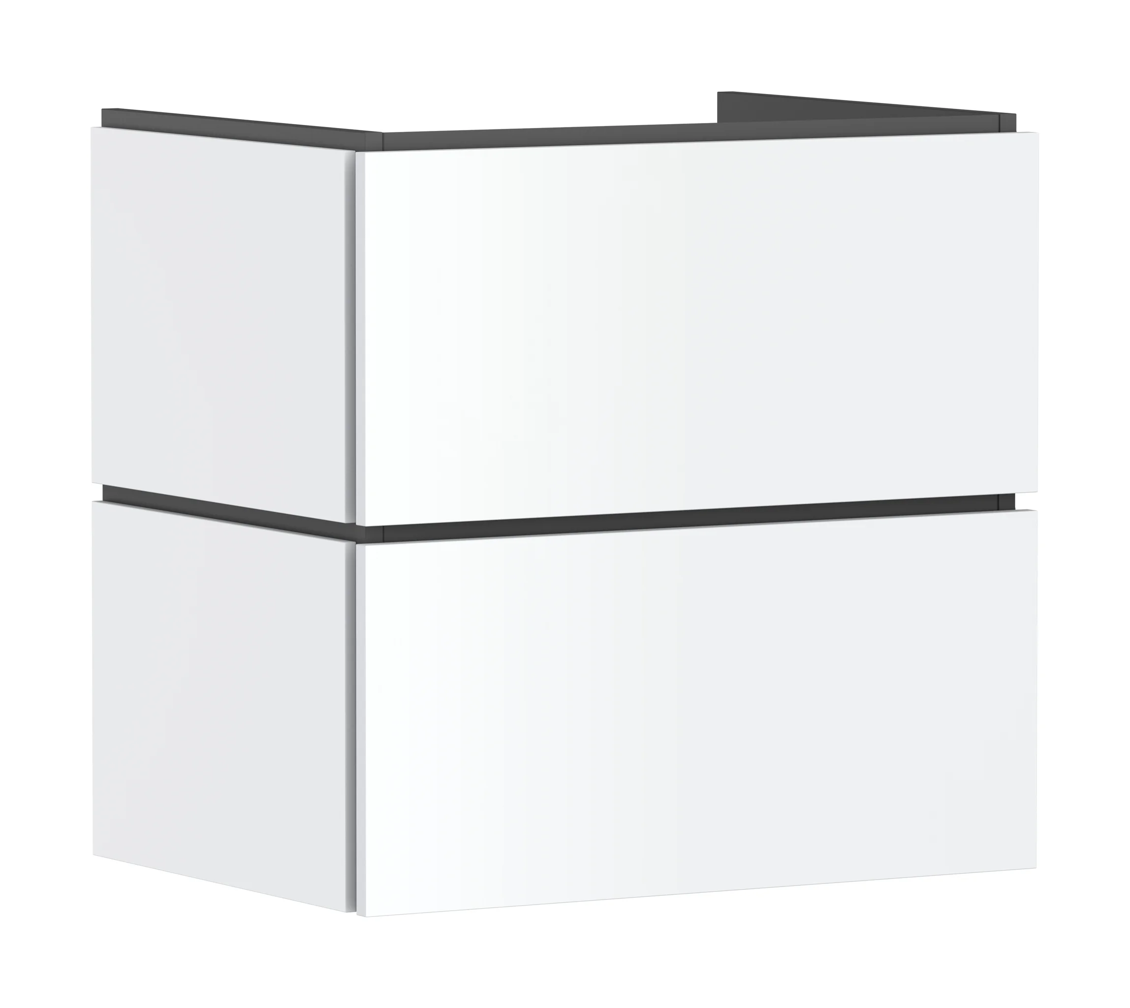 Hansgrohe Waschtischunterschrank Xilesa E, Mattweiß, 630x470 mm, 2 Schubkästen PushOpen, Vollauszug, SoftClose, wandmontiert