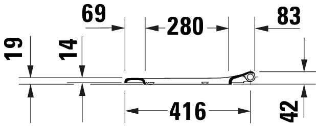 Duravit Univ. WC-Sitz Eckig Tief 438mm Ülap., Weiß