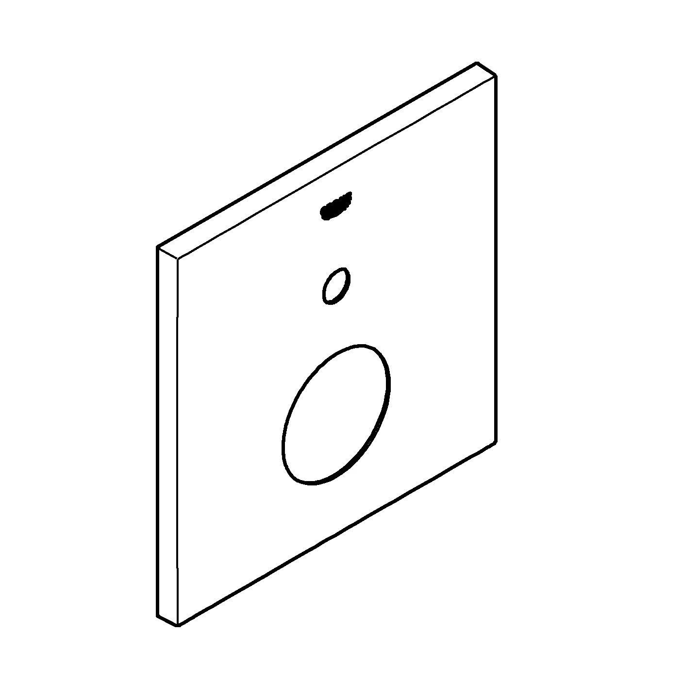 Rosette 48435, eckig, für Einhandmischer-Fertigmontagesets mit 2-Wege Umstellung, chrom
