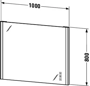 Duravit Spiegel „XSquare“ 100 × 80 cm in in Frontfarbe