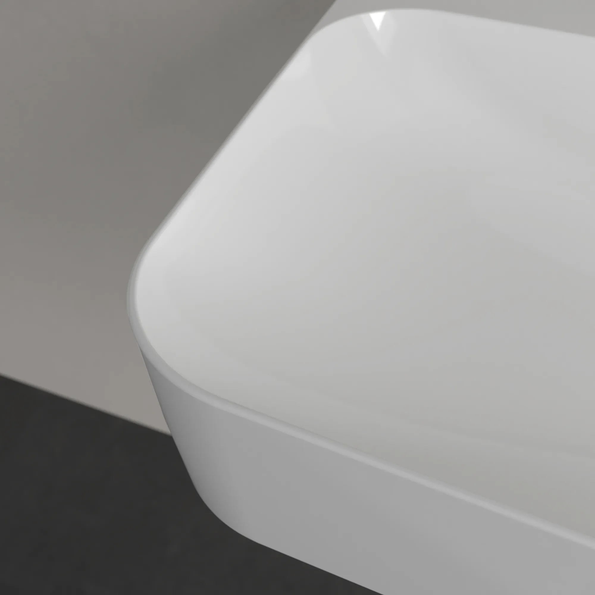 Villeroy & Boch Wandwaschtisch aus TitanCeram „Finion“ 800 × 470 × 165 mm, mit Hahnlochbohrung, Hahnlochposition mittig in Weiß Alpin, mit CeramicPlus