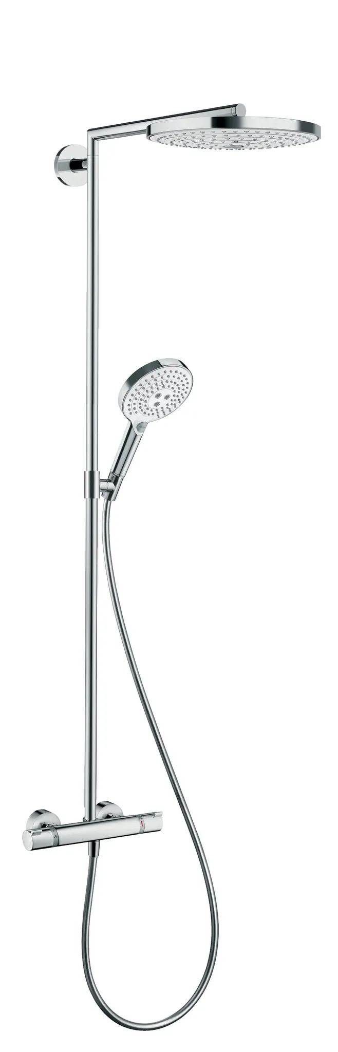 Hansgrohe Raindance Select S Showerpipe, weiß/chrom, 240 mm Brausekopfgröße, 398 mm Brausearmlänge, Thermostat Ecostat Comfort, Aufputzinstallation Hansgrohe Raindance Select S Showerpipe, weiß/chrom, 240 mm Brausekopfgröße, 398 mm Brausearmlänge, Thermostat Ecostat Comfort, Aufputzinstallation
