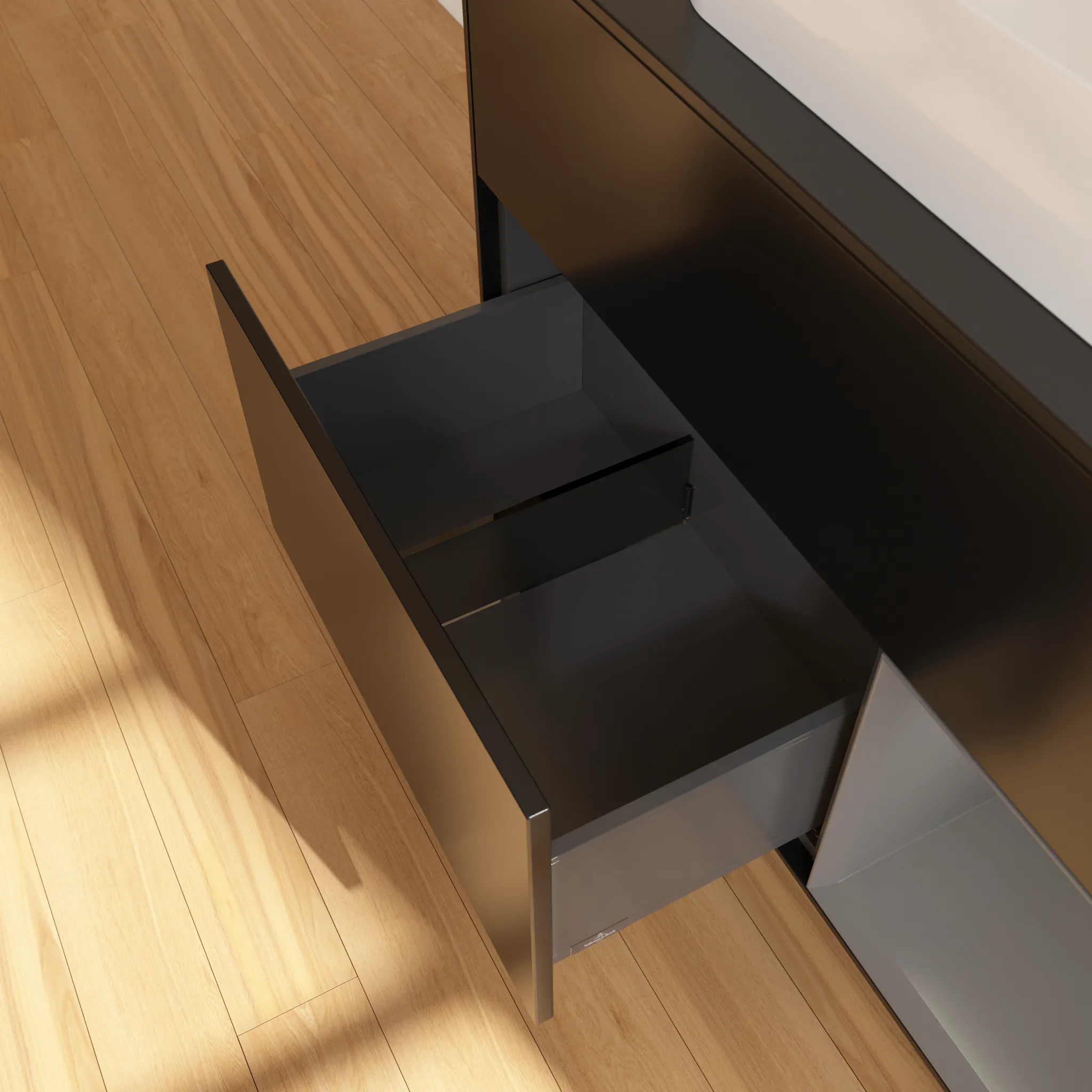 Villeroy & Boch Waschbeckenunterschrank Finion F25, 1000 x 603 x 501 mm, Black Matt Lacquer, mit Beleuchtung und Push-to-open Funktion Villeroy & Boch Waschbeckenunterschrank Finion F25, 1000 x 603 x 501 mm, Black Matt Lacquer, mit Beleuchtung und Push-to-open Funktion