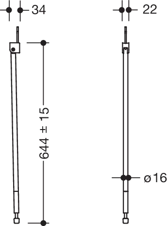 HEWI Bodenstütze „Serie 802 LifeSystem“ in Signalweiß glänzend