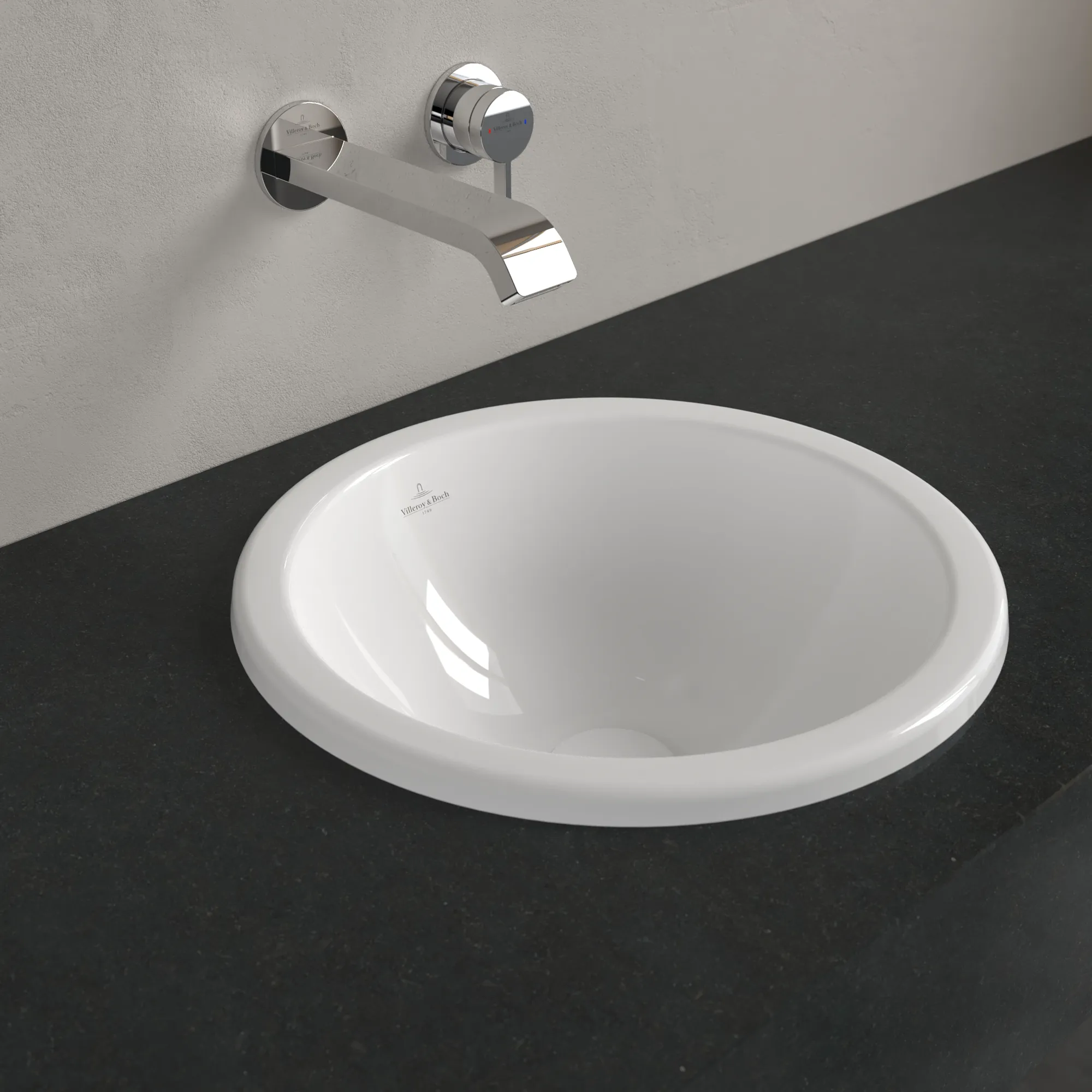 Villeroy & Boch Einbauwaschtisch aus TitanCeram „Loop & Friends“ ohne Hahnlochbohrung, ⌀ 390 mm, ohne Hahnlochbohrung in Weiß Alpin Villeroy & Boch Einbauwaschtisch aus TitanCeram „Loop & Friends“ ohne Hahnlochbohrung, ⌀ 390 mm, ohne Hahnlochbohrung in Weiß Alpin