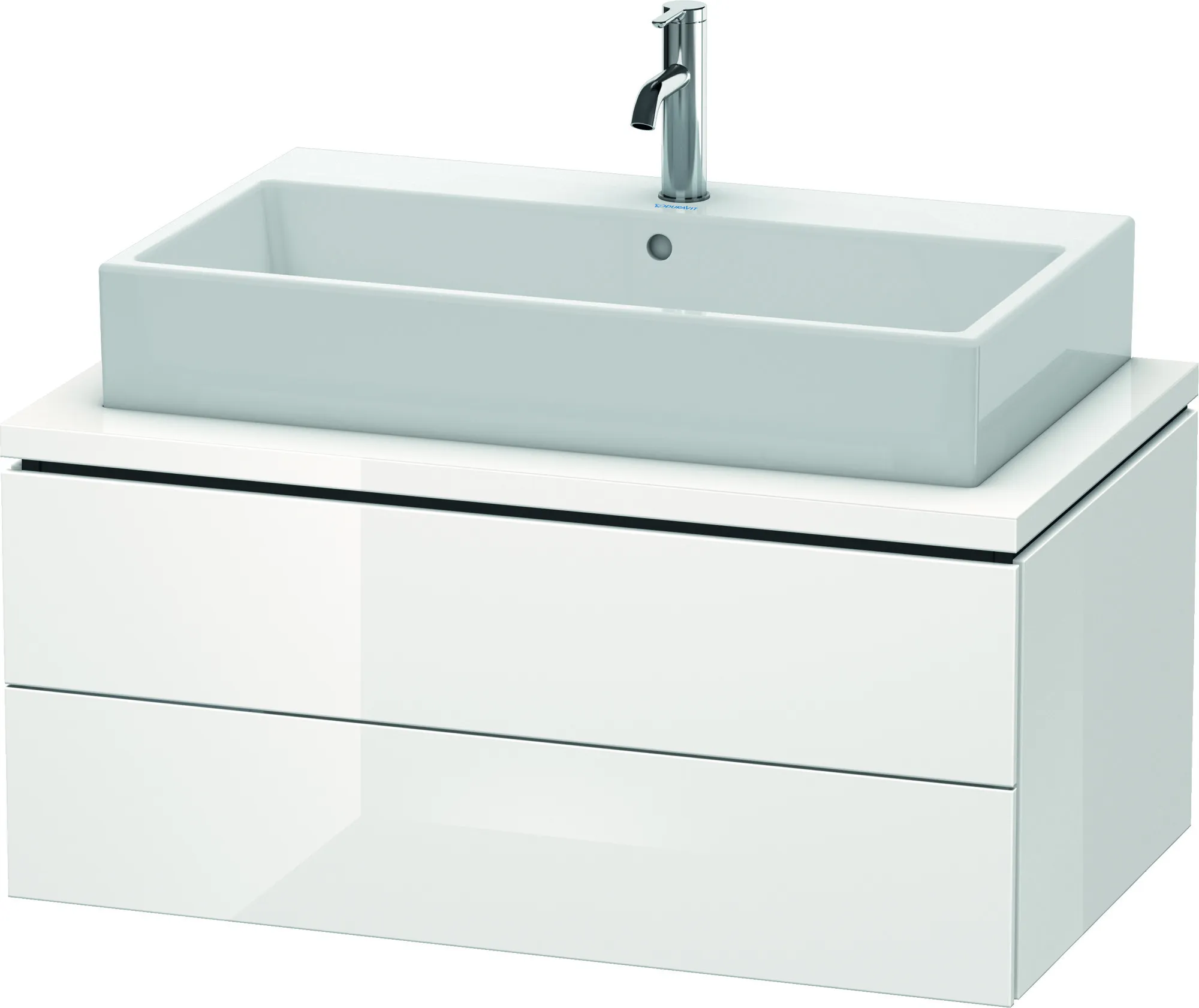 Duravit Waschtischunterschrank wandhängend „L-Cube“ 92 × 40 × 54,7 cm Weiß Hochglanz