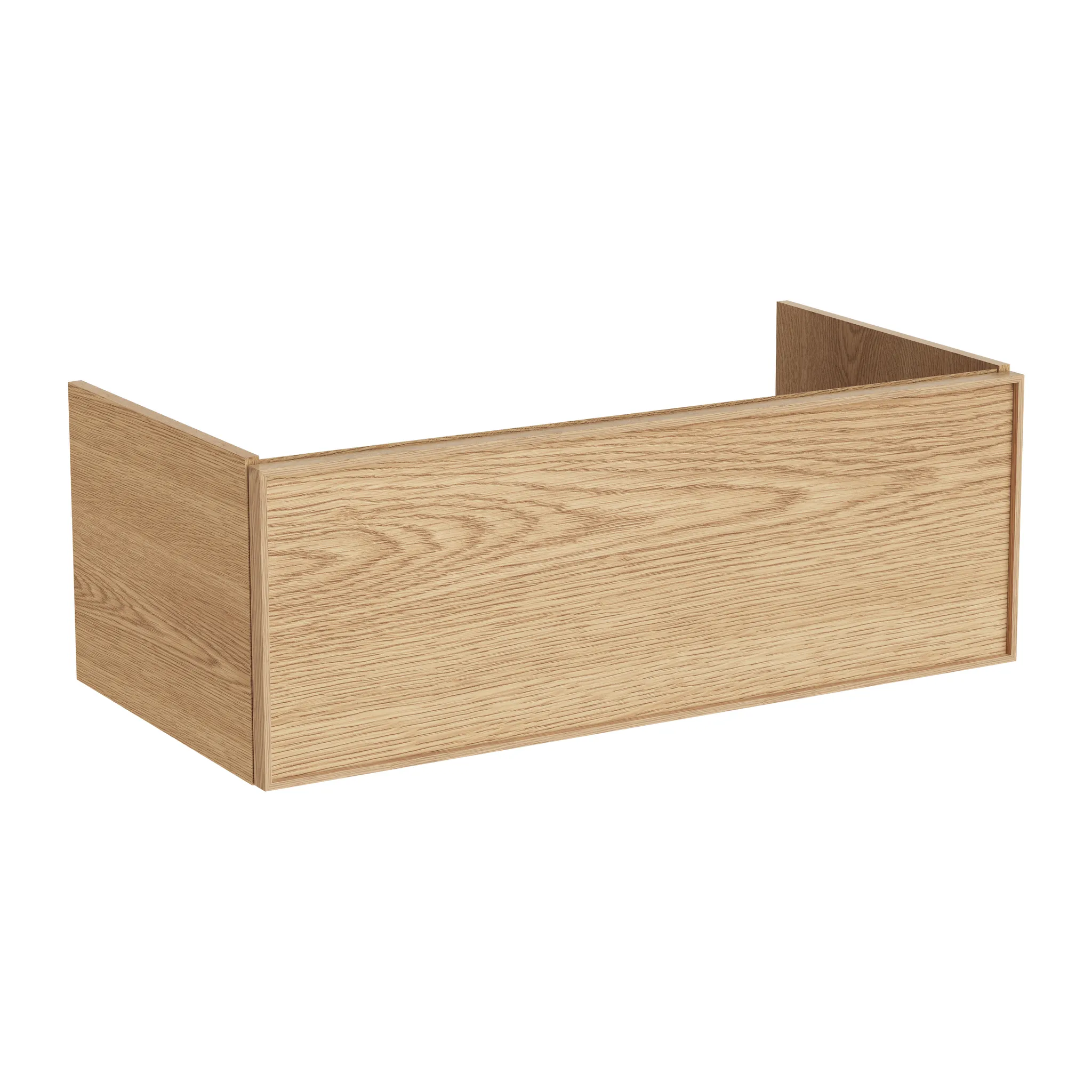 New Metropole Edge Waschtischunterschrank mit 1 Vollauszug 98 x 49 x 35 cm (BxTxH) Echtholzfurnier Eiche Hell