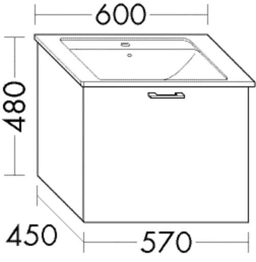 Waschtischunterschrank Sys30 von burgbad – 450 mm tief, 570 mm breit, 480 mm hoch, 1 Auszug, inkl. Raumsparsiphon Waschtischunterschrank Sys30 von burgbad – 450 mm tief, 570 mm breit, 480 mm hoch, 1 Auszug, inkl. Raumsparsiphon