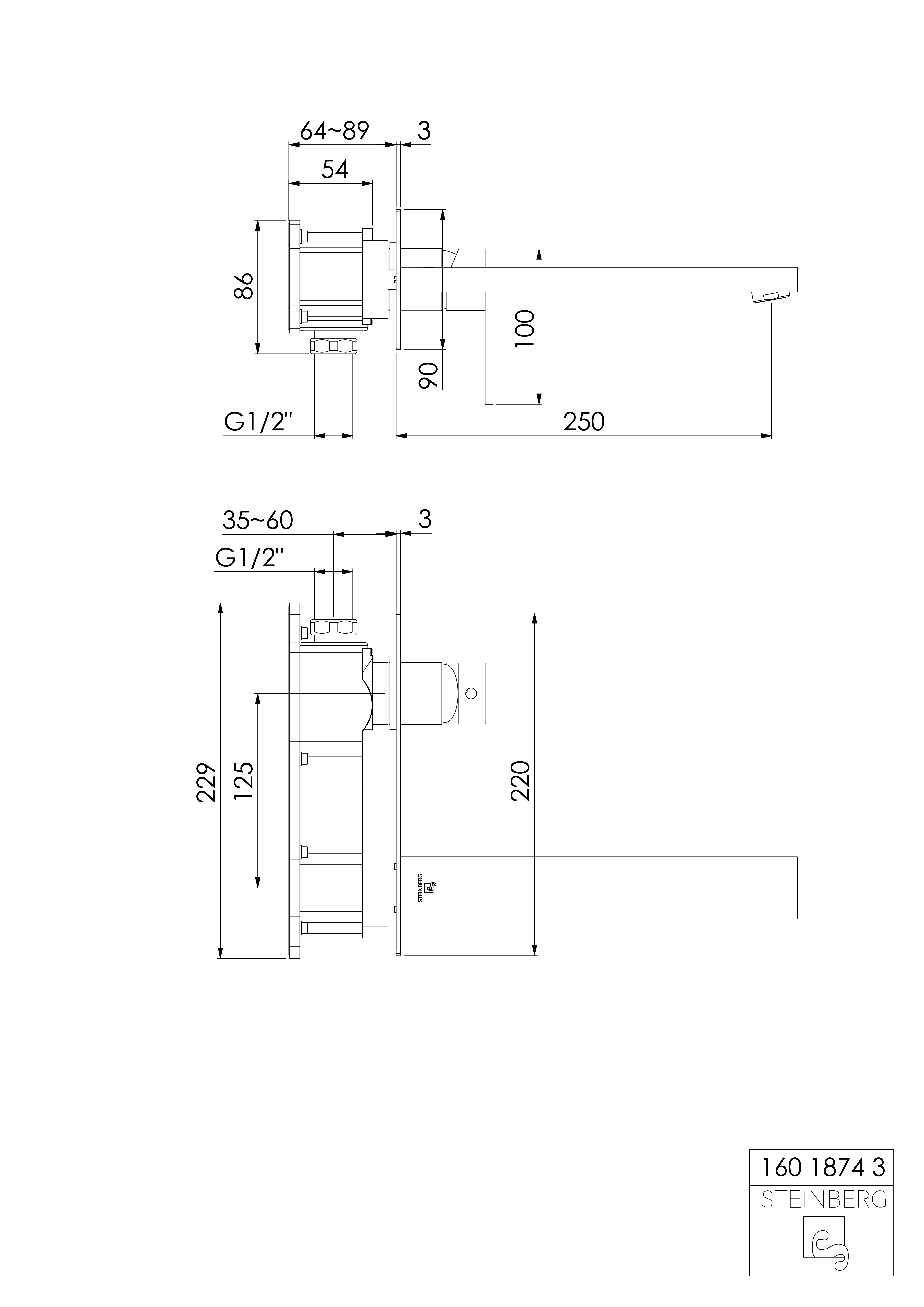 Serie 160 Fertigmontageset für Waschtisch-Einhebelmischer, Ausladung: 25 cm Serie 160 Fertigmontageset für Waschtisch-Einhebelmischer, Ausladung: 25 cm