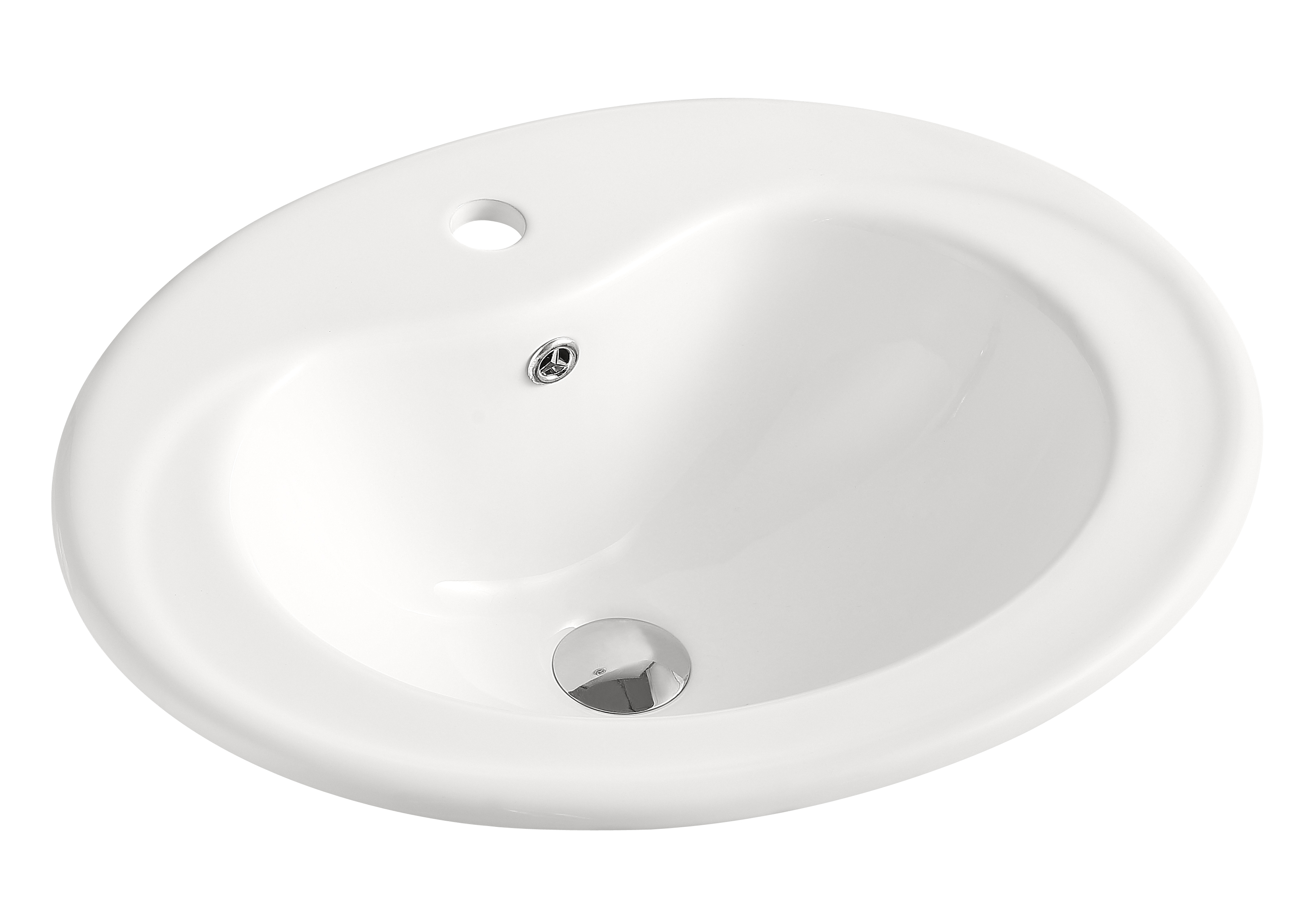 Einbaubecken AqvaCeramica - 570 × 475 mm - Gesamthöhe 215 mm - Überlauf - weiß Einbaubecken AqvaCeramica - 570 × 475 mm - Gesamthöhe 215 mm - Überlauf - weiß