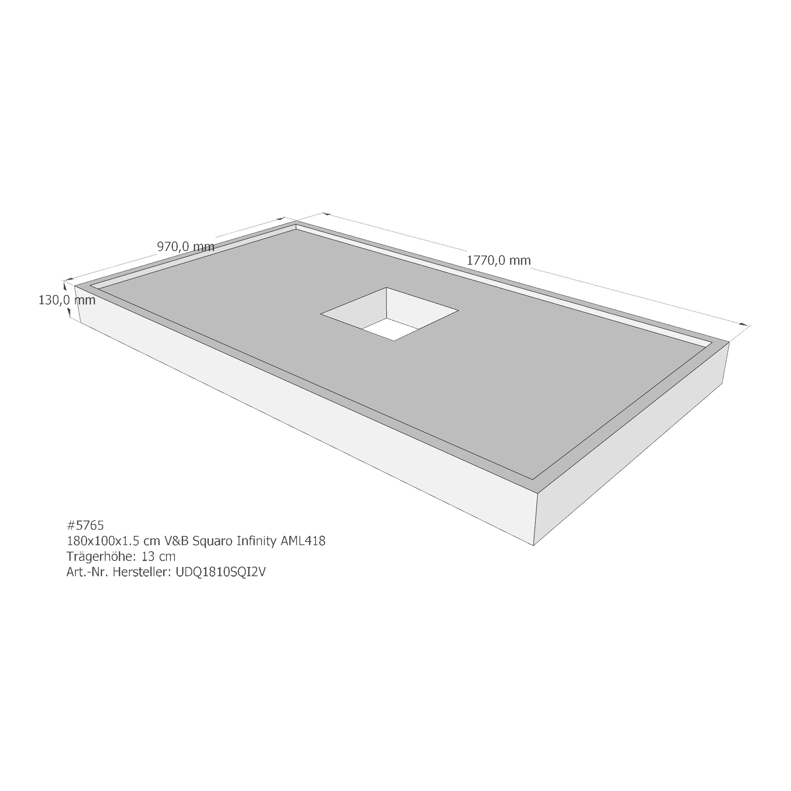 Duschwannenträger für Villeroy & Boch Squaro Infinity 180 × 100 × 1,5 cm