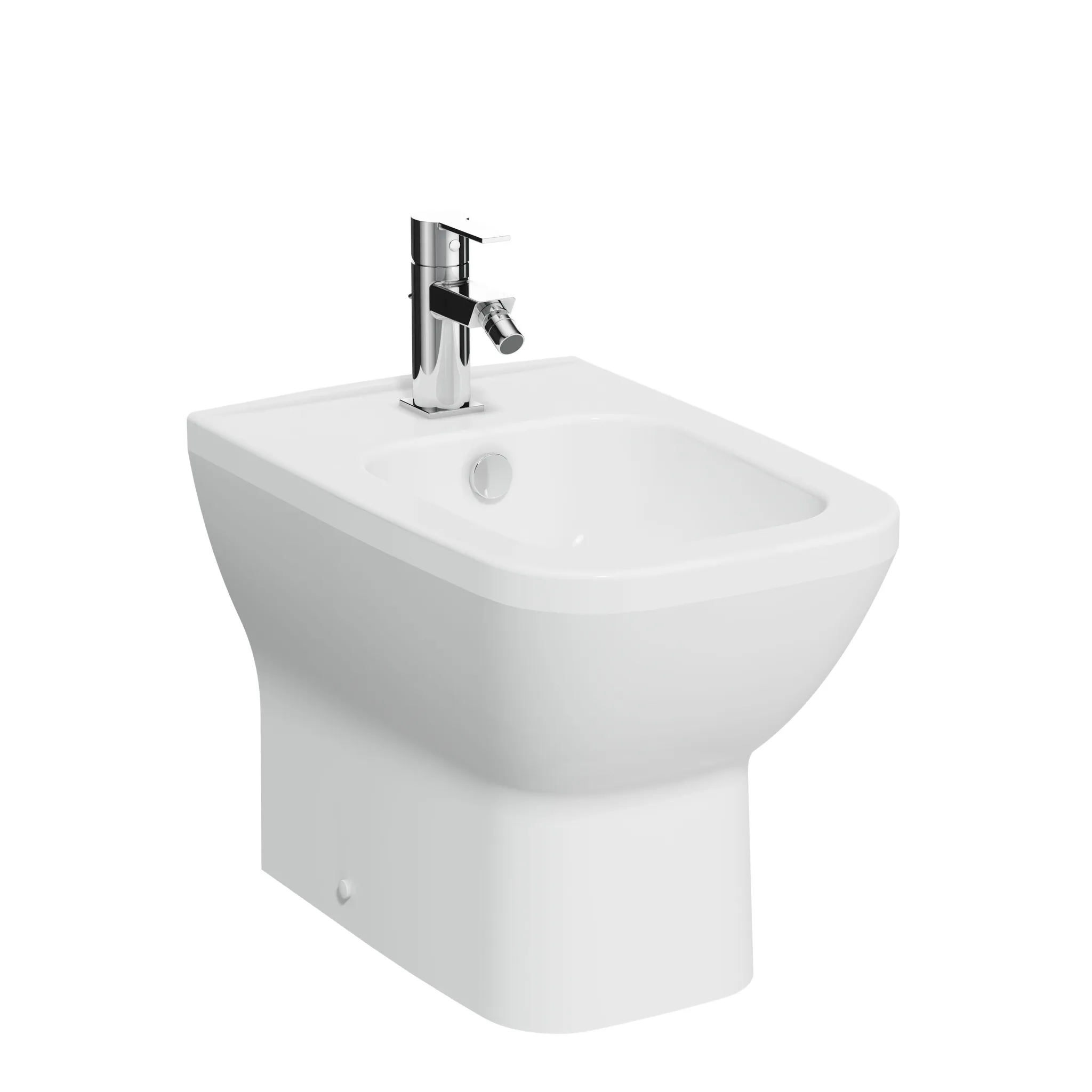 VitrA Integra Square Stand-Bidet, eckig, 540 mm Tiefe, Weiß Hochglanz