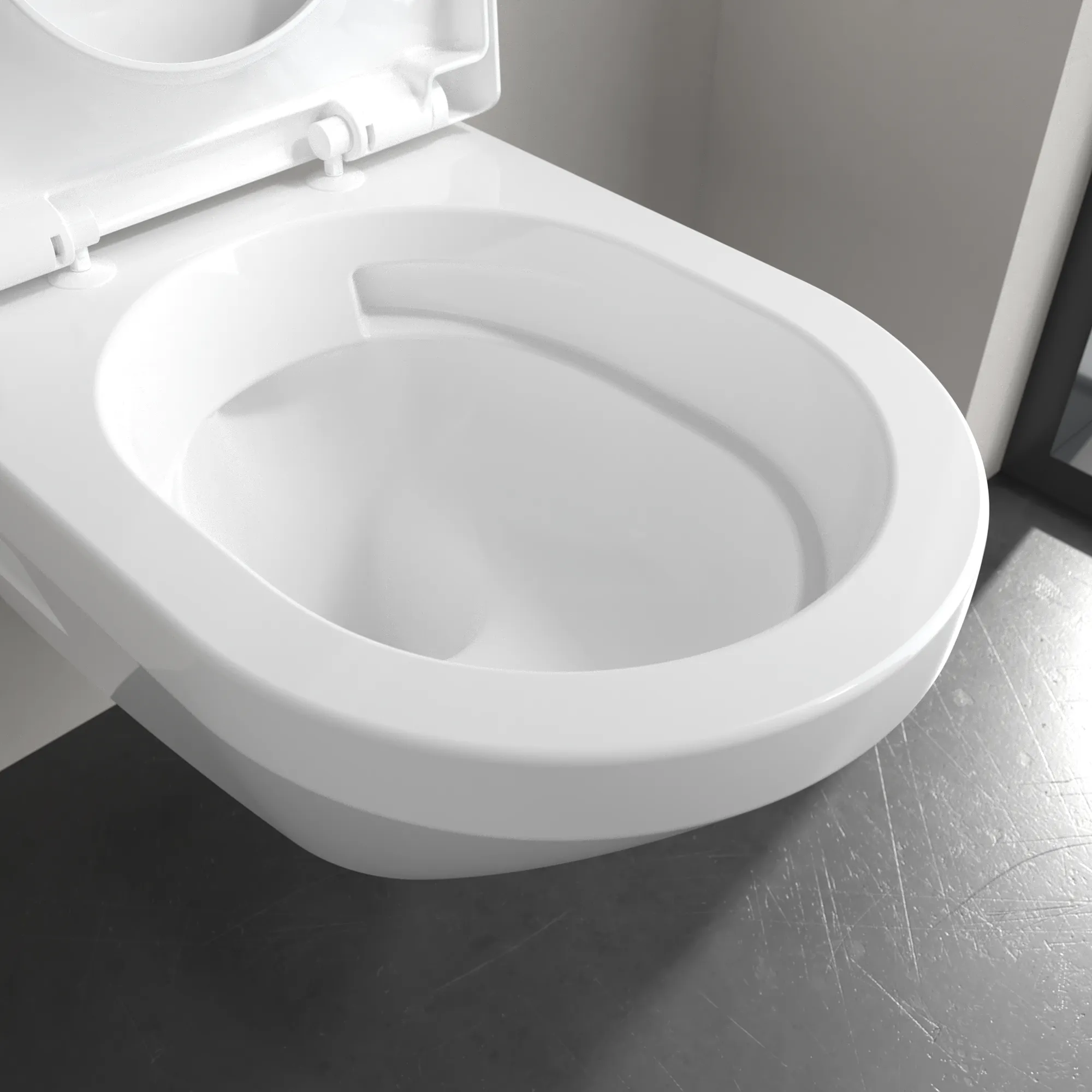 Villeroy & Boch Tiefspül-WC Architectura, spülrandlos, wandhängend, Weiß Alpin AntiBac CeramicPlus, 370 x 530 mm, Höhe 350 mm Villeroy & Boch Tiefspül-WC Architectura, spülrandlos, wandhängend, Weiß Alpin AntiBac CeramicPlus, 370 x 530 mm, Höhe 350 mm