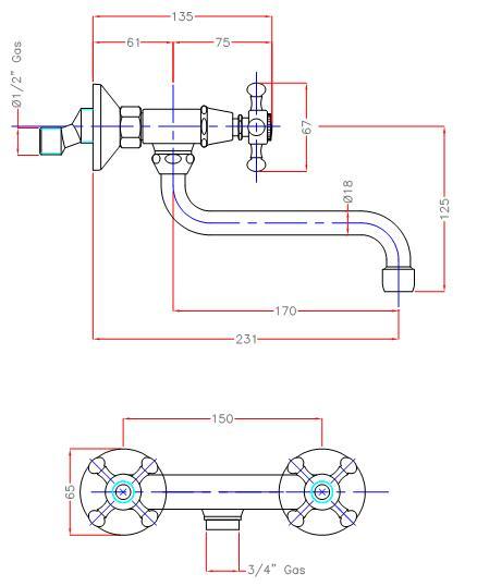 Spültisch-Wandbatterie AqvaRetro I - S-Anschlüsse mit Rosetten - schwenkbarer Auslauf - keramische Innenoberteile 90° - chrom Spültisch-Wandbatterie AqvaRetro I - S-Anschlüsse mit Rosetten - schwenkbarer Auslauf - keramische Innenoberteile 90° - chrom