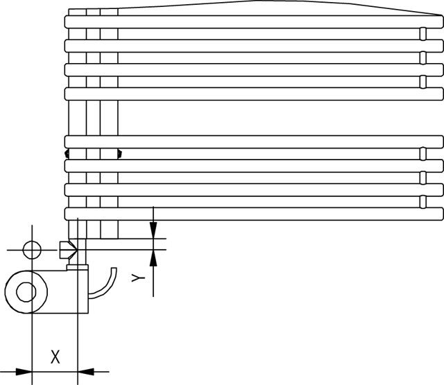Kermi Design-Heizkörper „Diveo®“ 45 × 94 cm in Ägäis