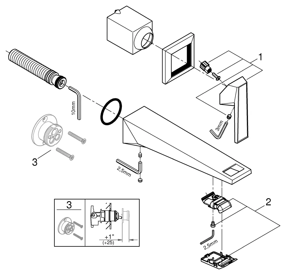 Grohe Allure Brilliant Private Collection 2-Loch-Waschtischbatterie Wandmontage chrom Grohe Allure Brilliant Private Collection 2-Loch-Waschtischbatterie Wandmontage chrom